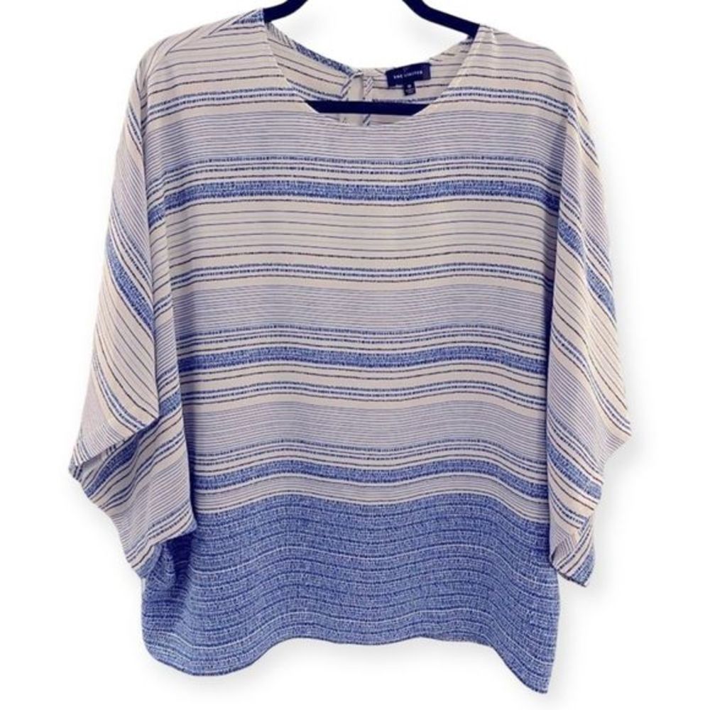 The Limited Blue and Cream Striped Blouse